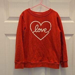 Kids Red Love Heart Sweatshirt